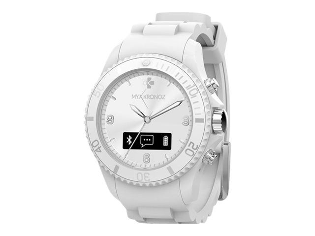 Monre intelligente MyKronoz ZeClock - Blanc pur - Affichage monochrome - Bluetooth - 65 g