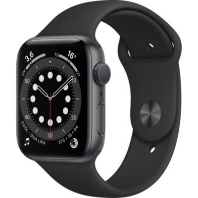 Apple Watch Series 6 (GPS) - Caja de aluminio gris 44 mm con correa deportiva negra