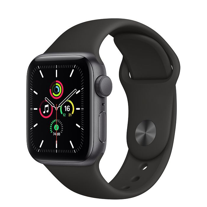 Apple Watch SE (GPS) - Caja de aluminio gris 40 mm con pulsera deportiva negra