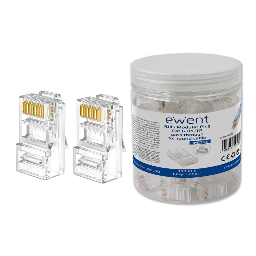 Ewent RJ IM1206 45 Cat6 Connector 100 Units