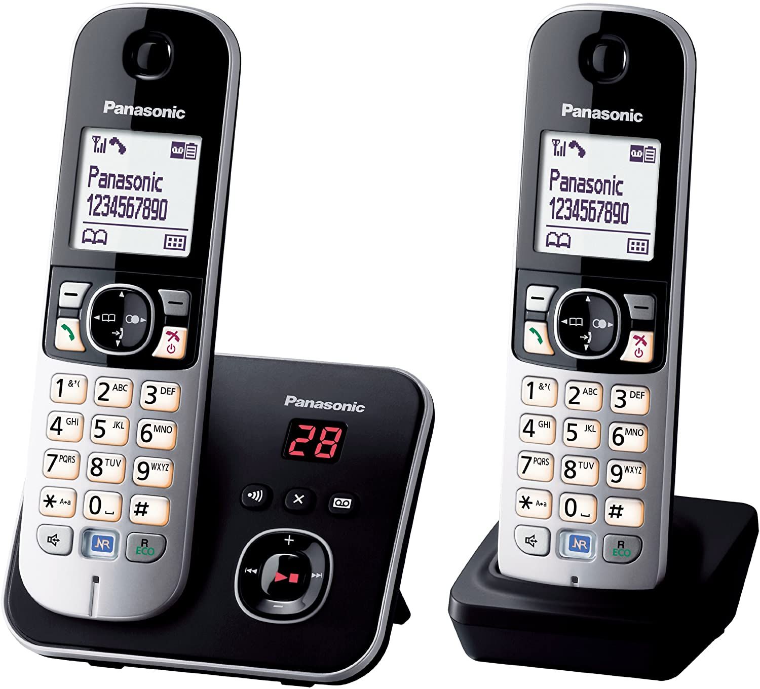 Panasonic Wireless Phone with Answering Machine and Gray Black Screen