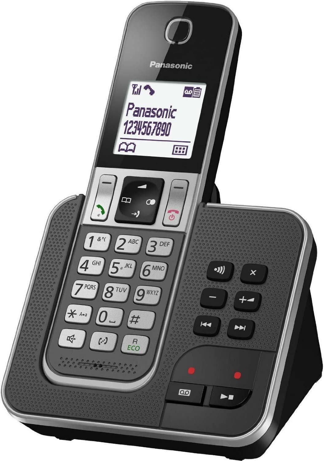 Panasonic Wireless Phone with Answering Machine and Gray/Black Screen