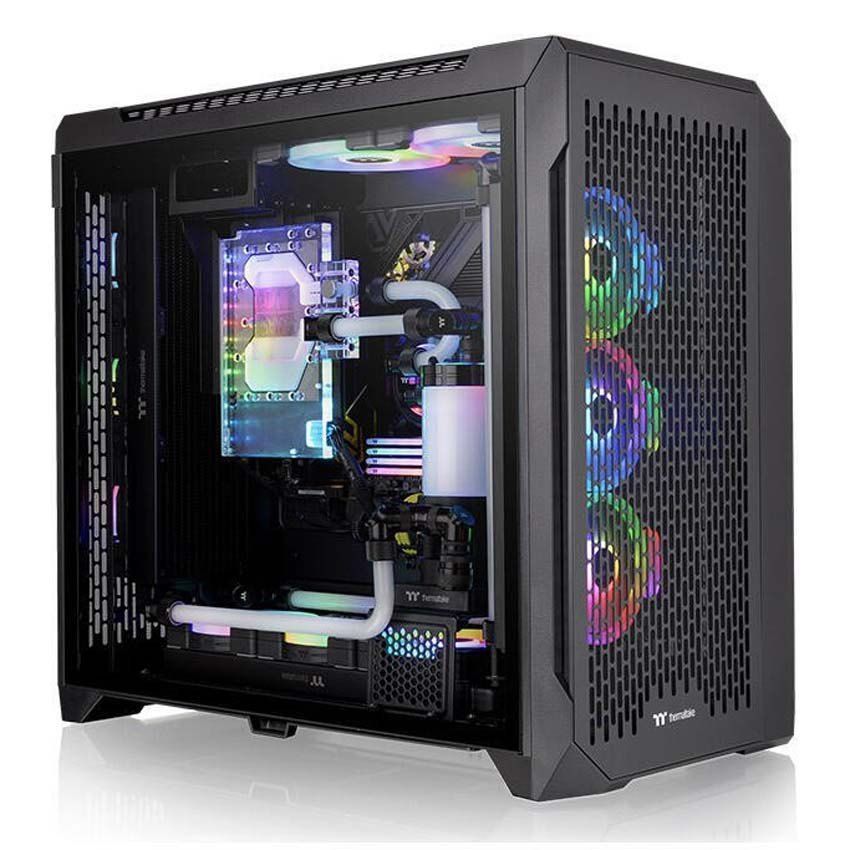 Thermaltake Grand Tour E-ATX Centralized Thermal Efficiency PC Case with Tempered Glass Panels - Black
