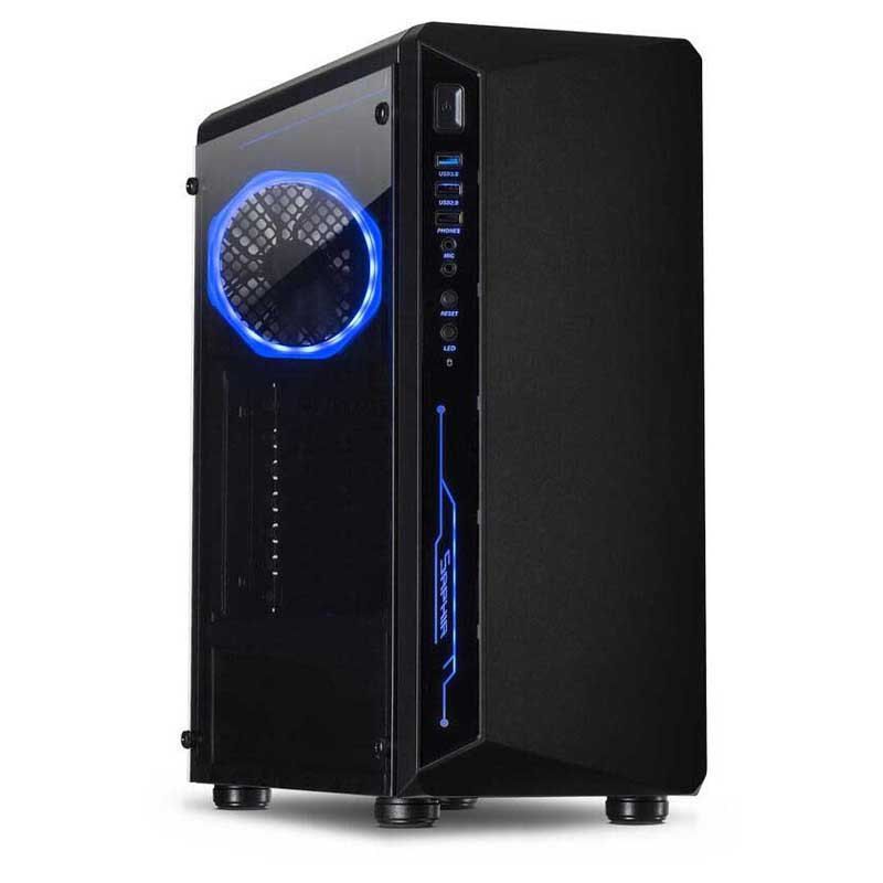Inter-Tech Midi Tower Case with Window, Black