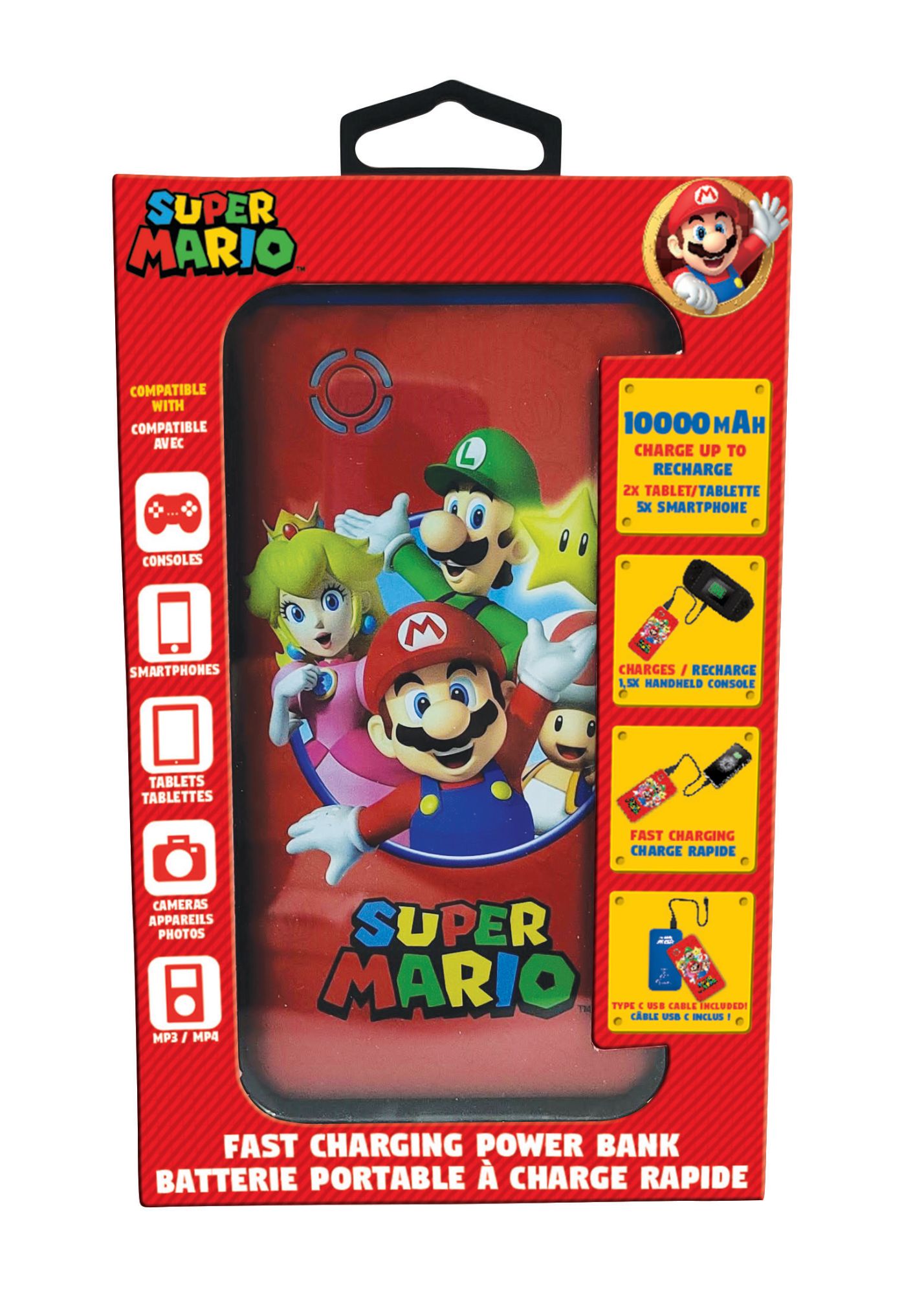Lexibook Super Mario 10000mAh Quick Charge Portable Battery