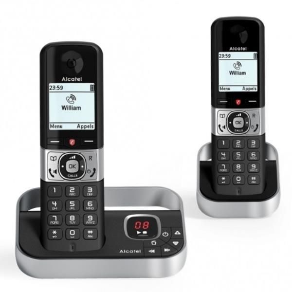 Teléfono inalámbrico Alcatel F890 Voice Duo Identificación del llamante Negro