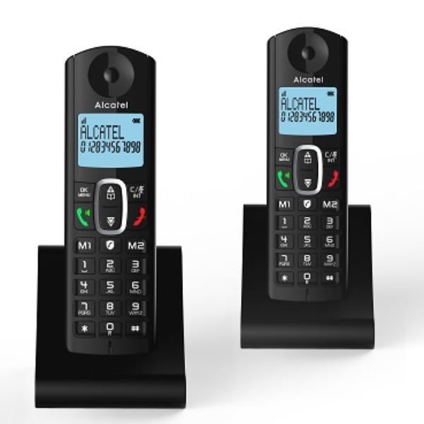 Alcatel F685 Duo Cordless Phone, Black