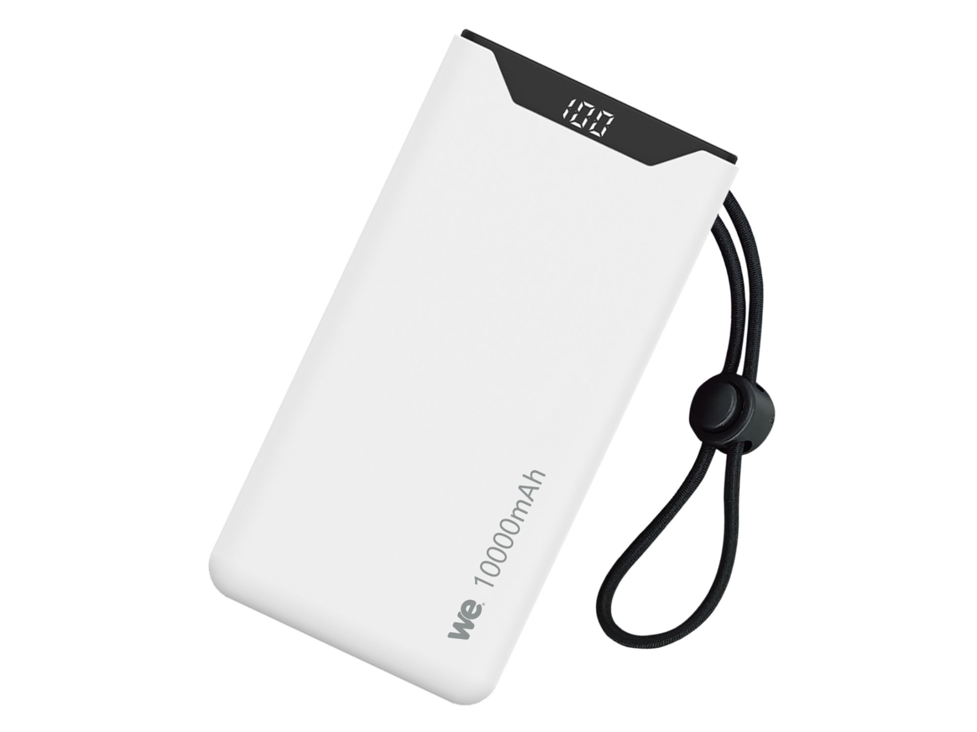Batería de emergencia WE de 10.000 mAh con carga rápida de 18 W, 1 puerto USB-A + 1 puerto USB-C para carga simultánea - Negro