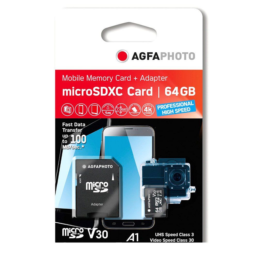 Agfa Memory Card Micro SDXC UHS-I 64GB High Speed U3 V30 A1