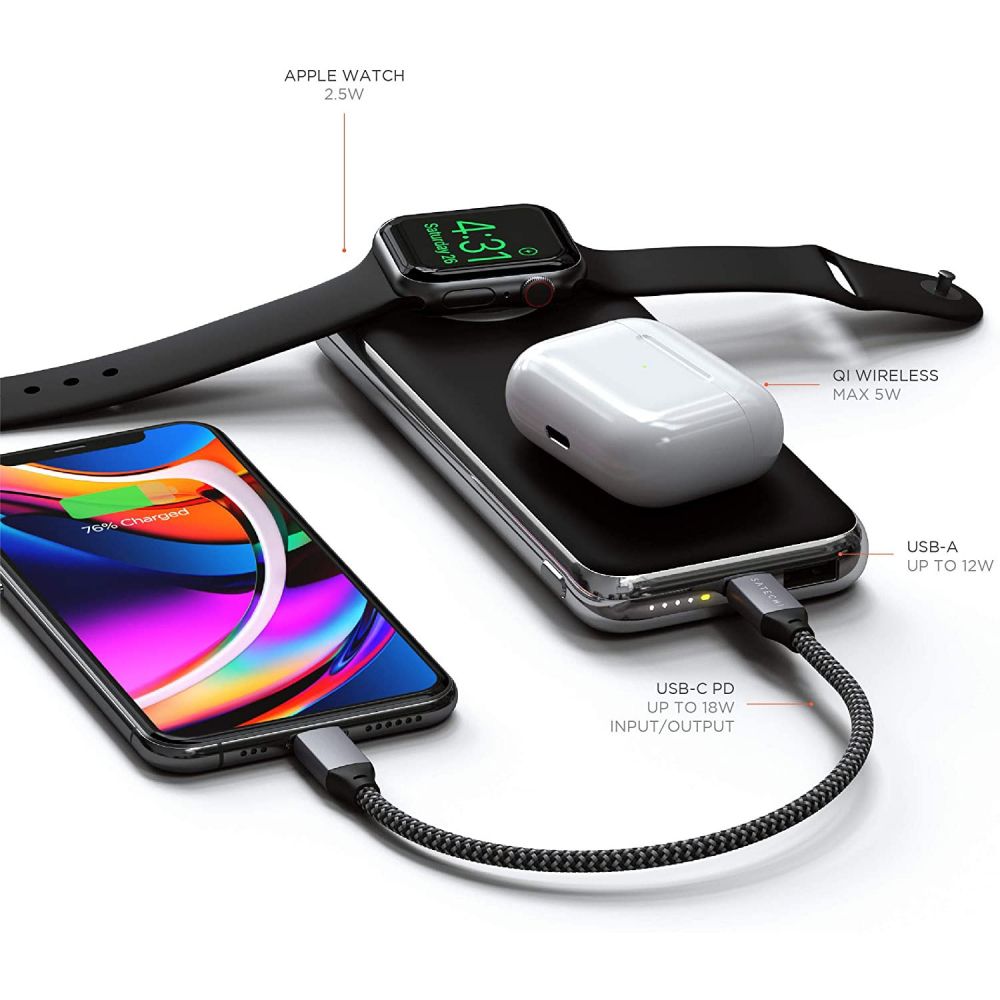 Batería externa Satechi Quatro para Apple Watch, Airpods e iPhone
