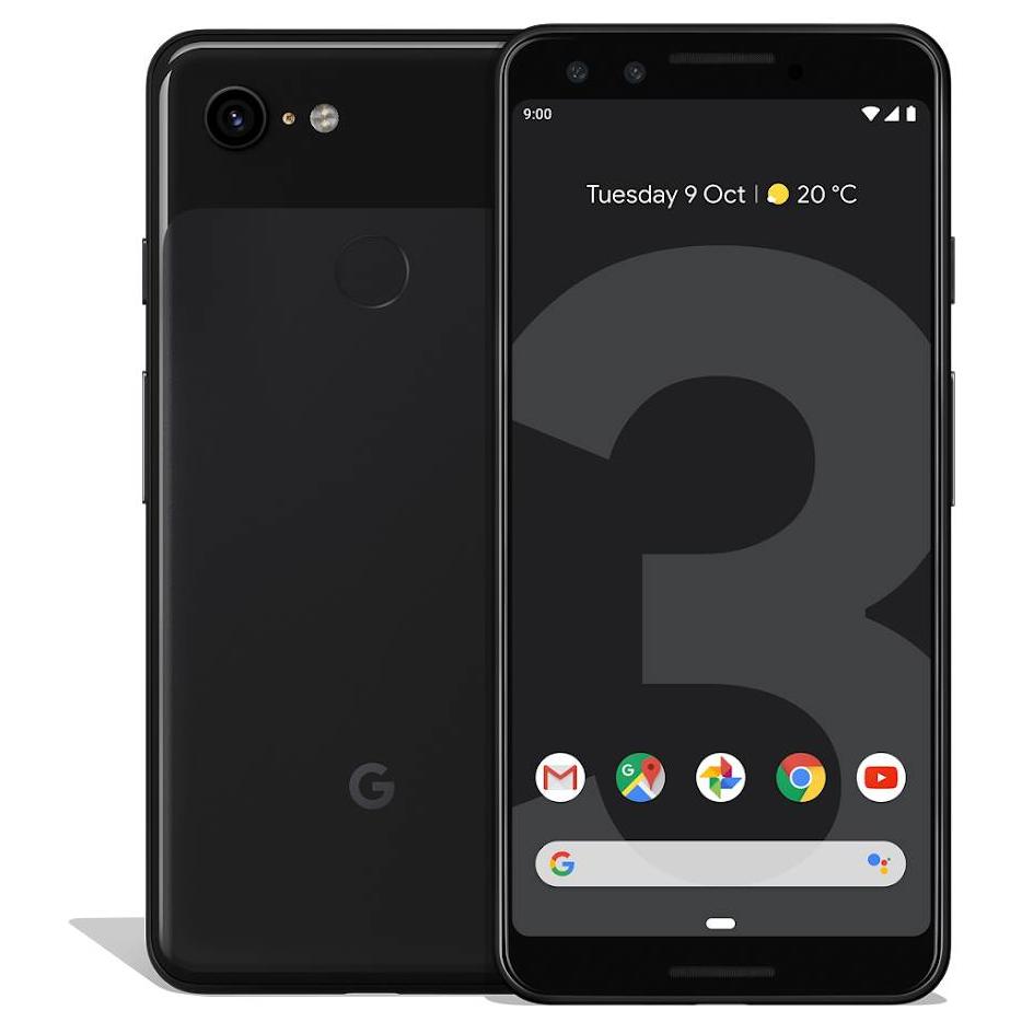Google Pixel 3 - 5.5" Screen, 4GB RAM, 64GB Storage, Black