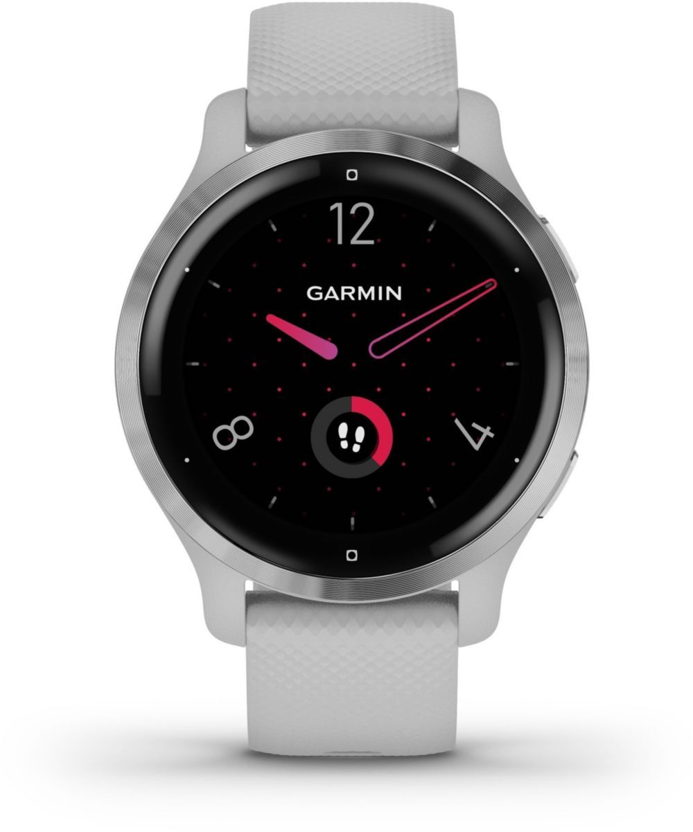 Reloj deportivo Garmin Venu 2S, plata con pulsera gris claro