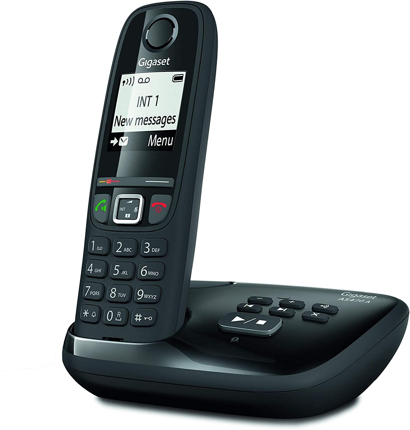 Gigaset Corded Landline Phone with Answering Machine, Black