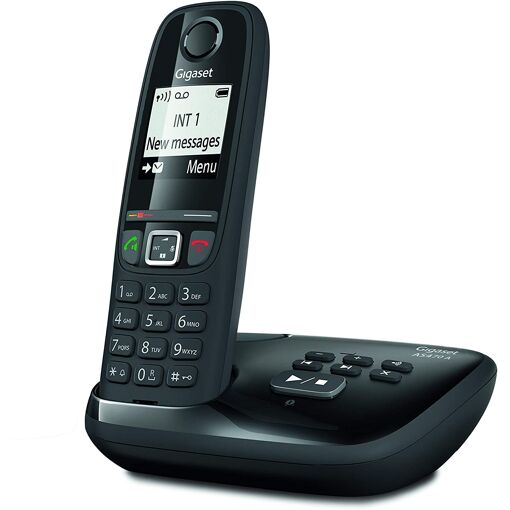 Téléphone fixe filaire Gigaset avec répondeur, noir