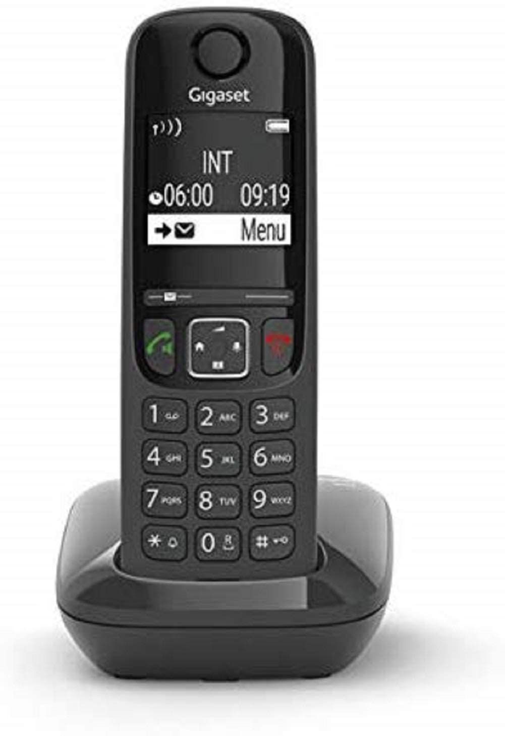 Gigaset Cordless Phone, No Answer Machine, Black