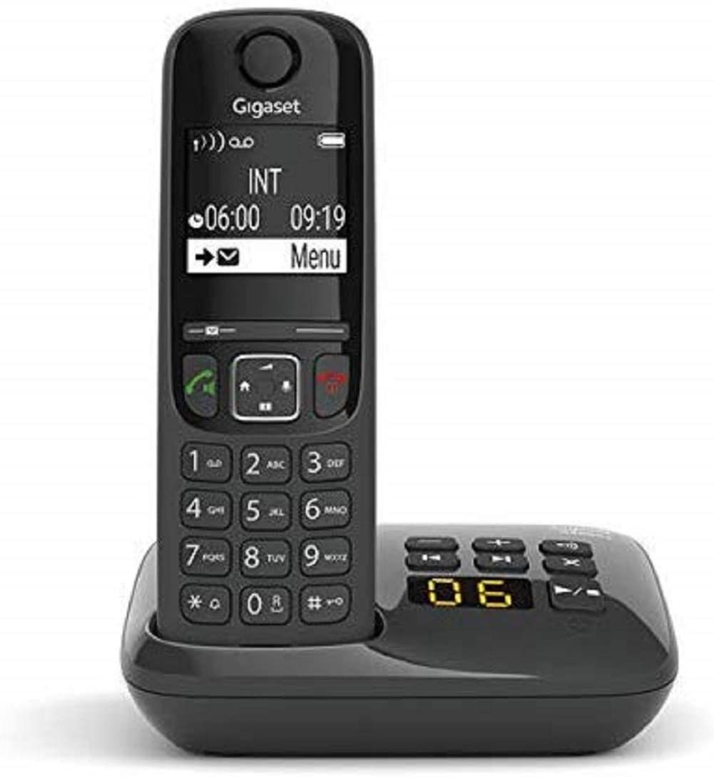 Gigaset Corded Phone with Answering Machine, Black