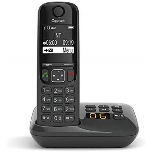 Téléphone fixe Gigaset sans fil avec répondeur, Noir