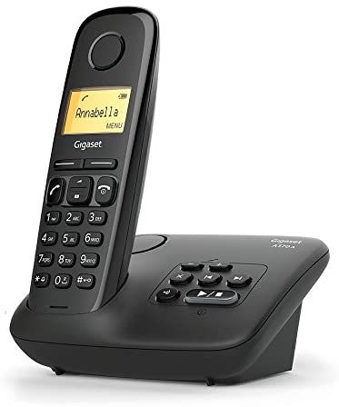 Gigaset Wireless Fixed Phone with Answering Machine, Black
