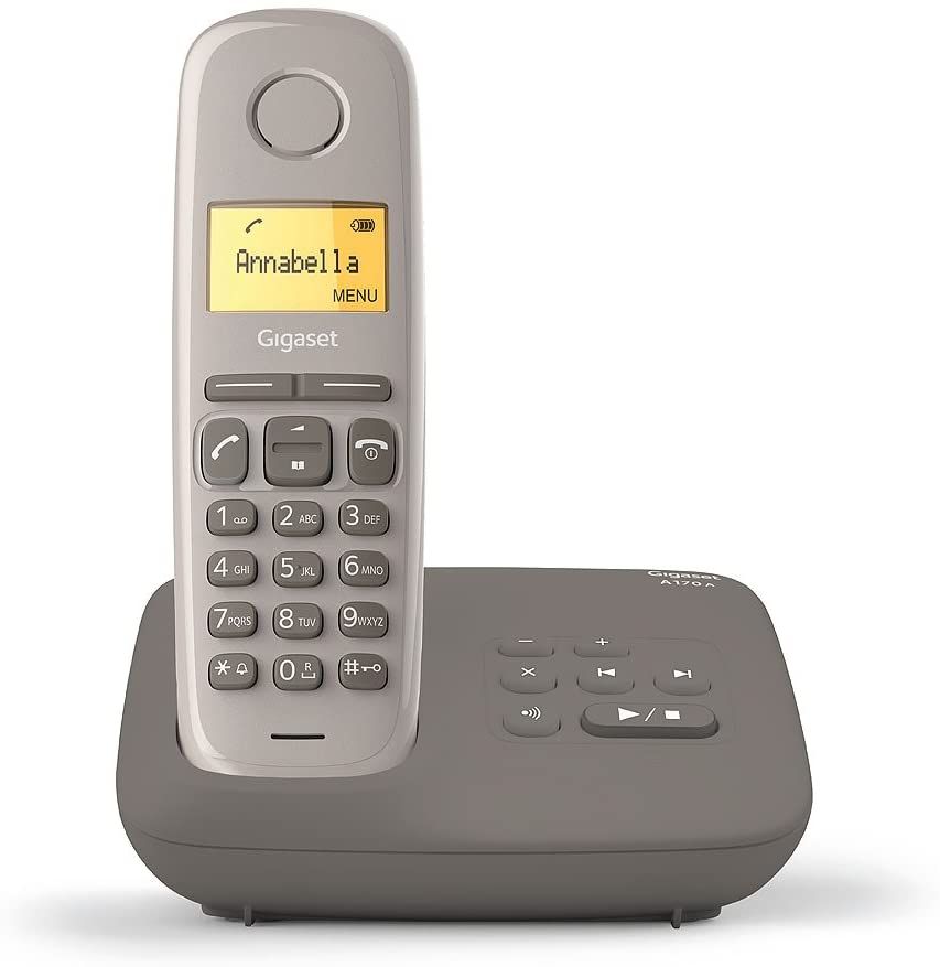 Gigaset Wireless DECT/GAP Solo Landline Phone with Answering Machine, Taupe