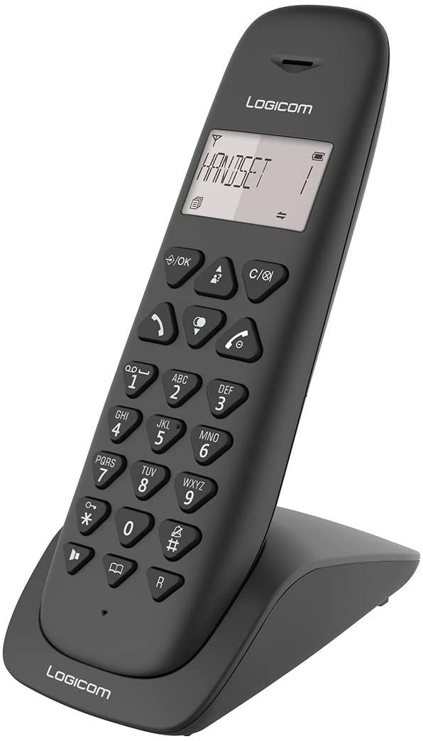 Teléfono fijo inalámbrico Logicom, Negro