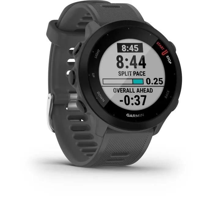 Garmin Forerunner 55 - Black - Sports Watch with Silicone Band - Grey - 1.04" Display - Bluetooth, ANT+ - 37g