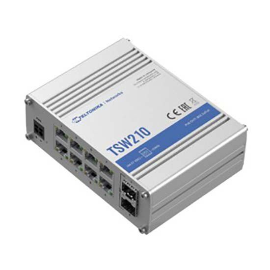 Teltonika TSW210 - Industrial Switch - Standard Packaging - Unmanaged - 8 x 10/100/1000 + 2 x SFP - DIN Rail Mount, Surface Mountable, Wall Mountable