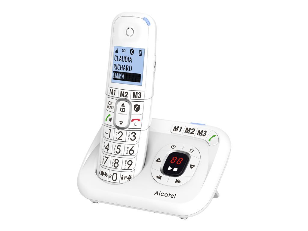 Alcatel XL785 Voice - Cordless Phone - Answering Machine with Caller ID - 3-Way Conference Calling - White
