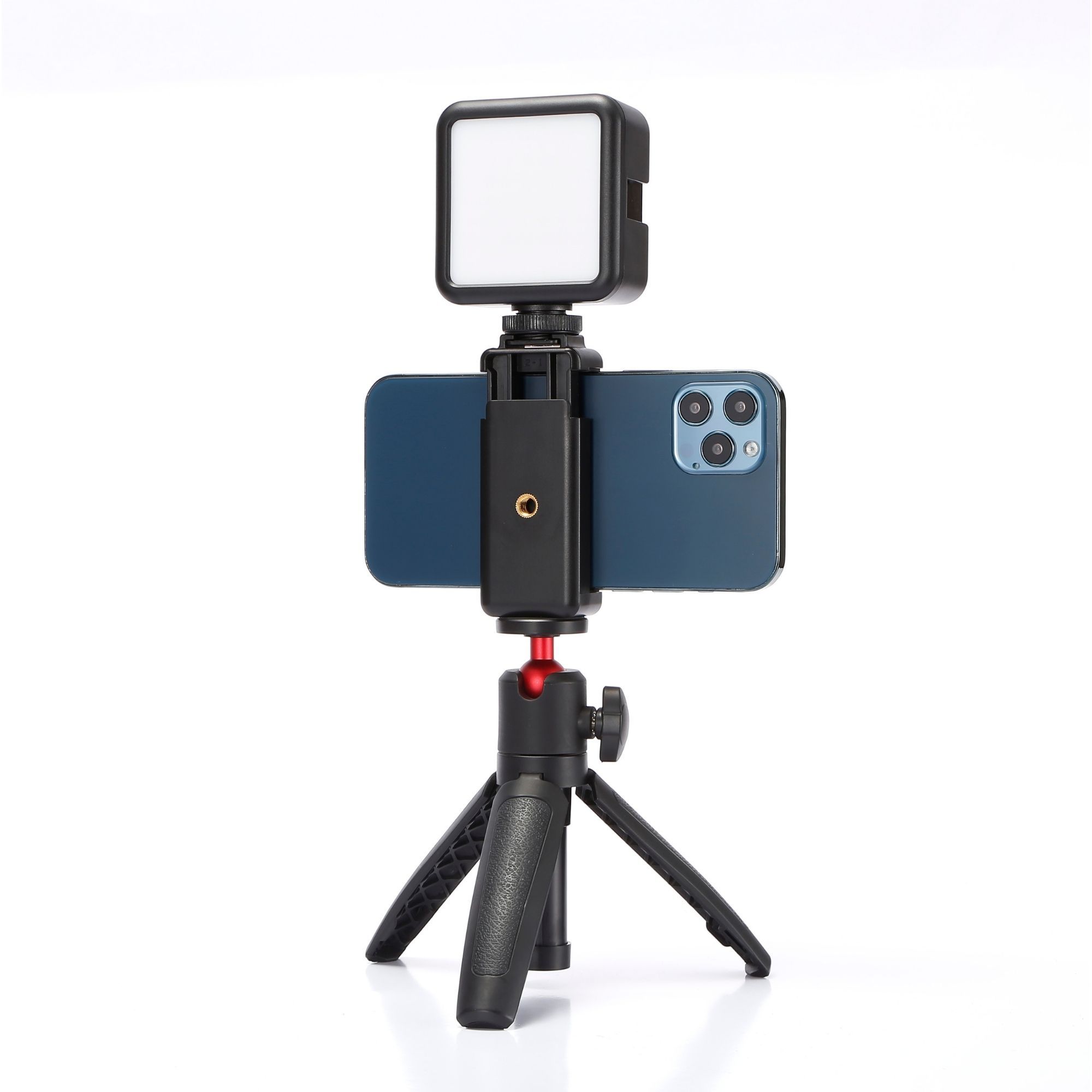 WE Vlogging Kit for Smartphone Video Camera Tripod with Adjustable Height Microphone and LED Light, Phone Holder, Compatible with DSLR YouTube Vlog