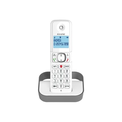 Alcatel Classic F860 - Téléphone sans fil avec ID d'appelant - (conférence) à trois capacités d'appel - gris
