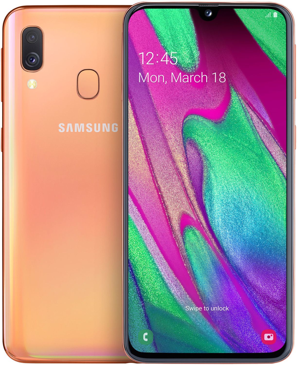 Samsung Galaxy A40 - Dual SIM - 64GB, 4GB RAM - Coral