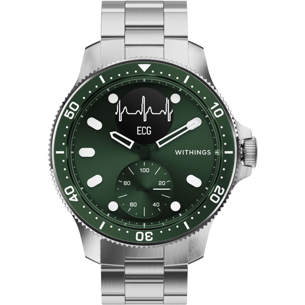 Withings Scanwatch Horizon HWA09 44mm Green Case with Sport Gray Strap Smartwatch