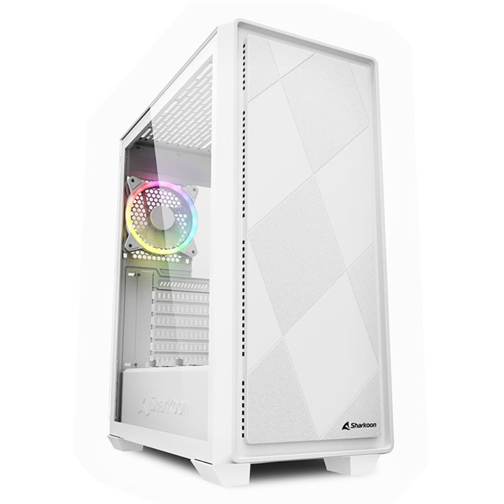 Sharkoon VS8 RGB White - Mid-Tower Case - White - RGB - Tempered Glass