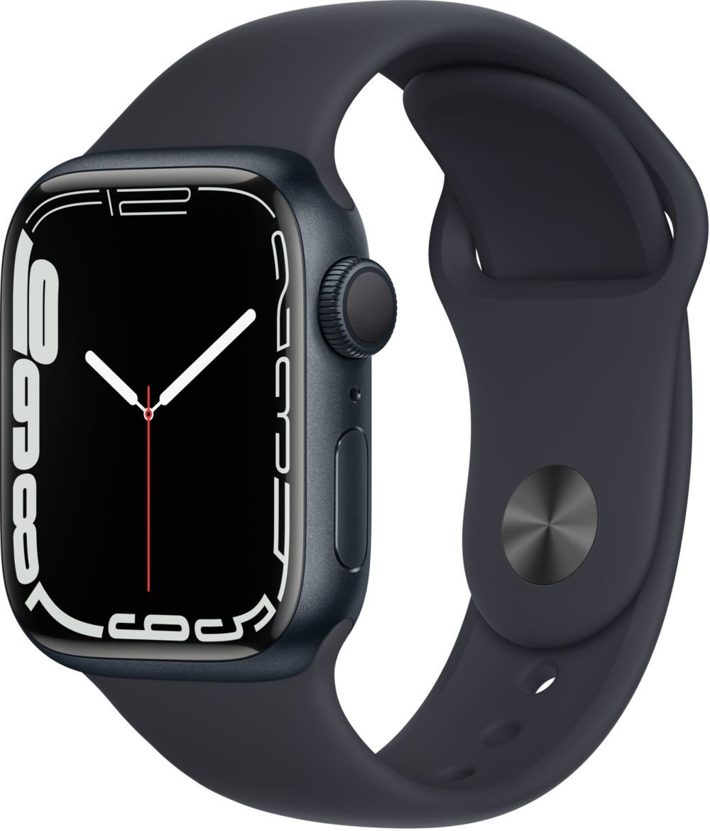 Apple Watch Series 7 (GPS) - 41mm Aluminum Case Midnight Black with Sport Band Midnight Black