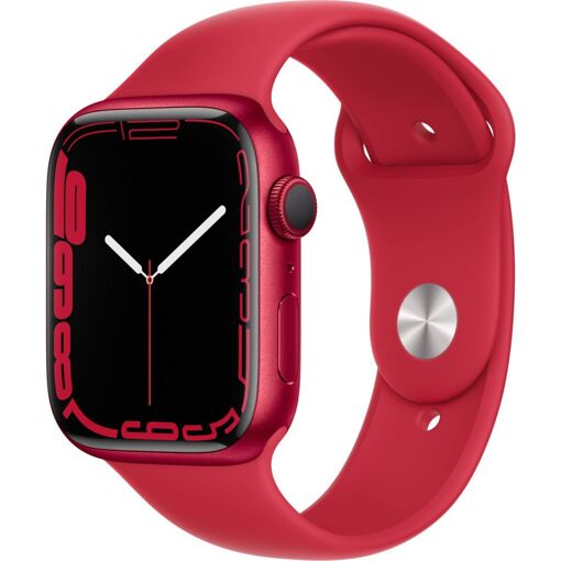Apple Watch Serie 7 (GPS) - Caja de Aluminio Roja de 45 mm con Pulsera Deportiva Roja