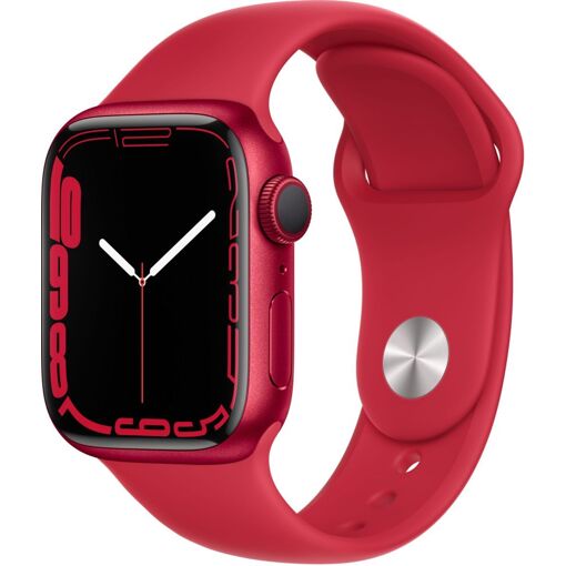 Apple Watch Serie 7 (GPS) - Estuche de aluminio de 41 mm Rojo con pulsera deportiva Roja
