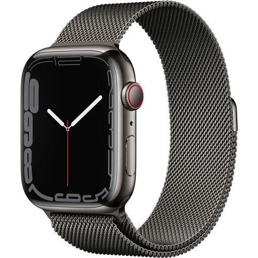 Apple Watch Series 7 (GPS + Celular) - Caja de Acero Inoxidable de 45 mm Grafito con Pulsera Milanesa Grafito