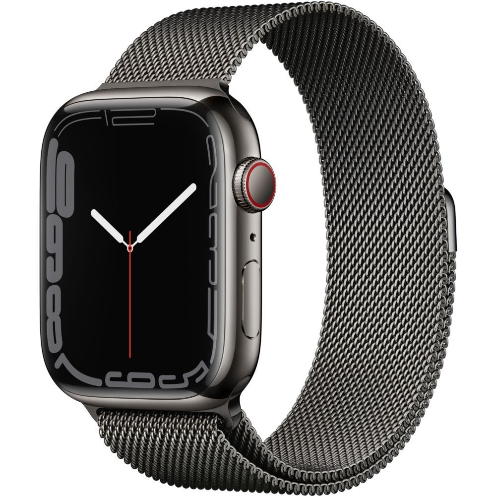Apple Watch Series 7 (GPS + Cellular) - 45mm Stainless Steel Case in Graphite with Milanais Strap in Graphite