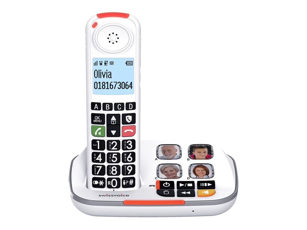 ATLINKS Swissvoice Xtra 2355 - Cordless Phone - Answering Machine System with Caller ID - DECT 6.0 - 3-Way Conference Call