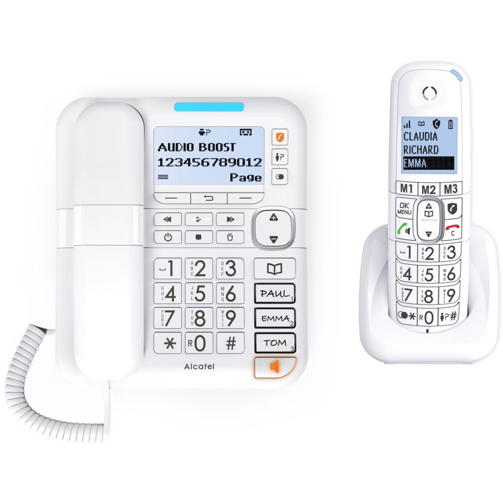 Alcatel XL785 Combo Fixed Phone - White