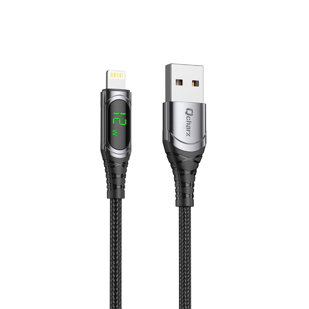 Qcharx USB-A to Lightning Cable, Formaterra (1m, Black)
