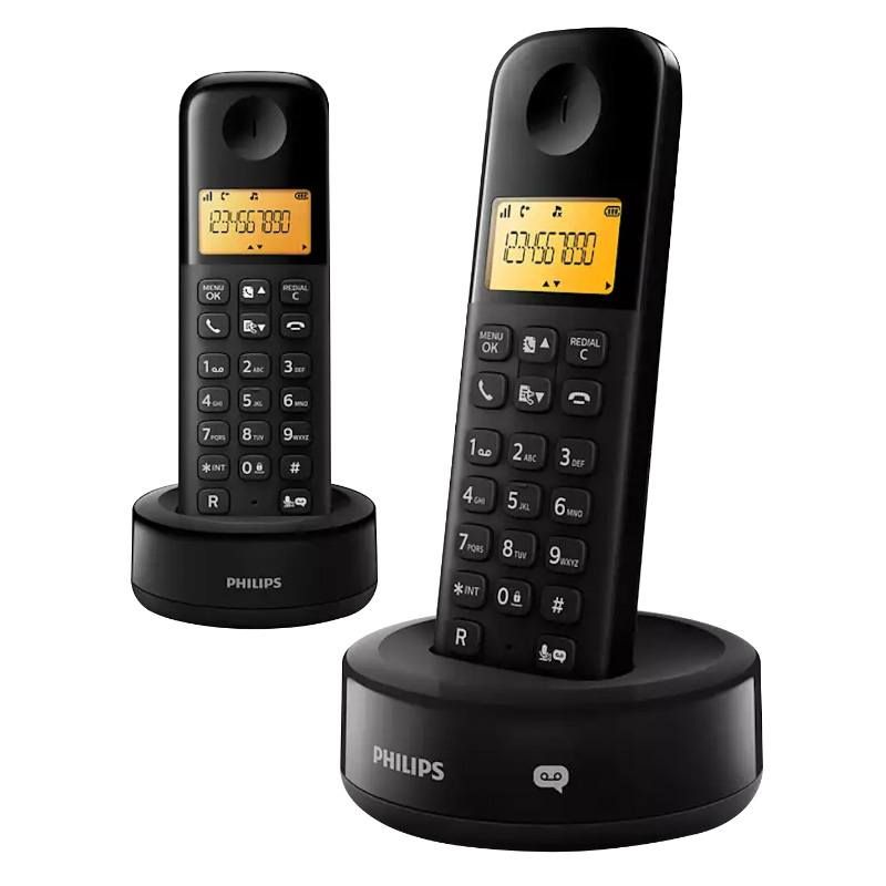 Philips D1652B Duo Phone with Answering Machine - Black