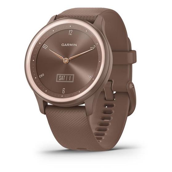 Garmin vívomove Sport - Reloj inteligente de cacao con acentos dorados y banda de silicona
