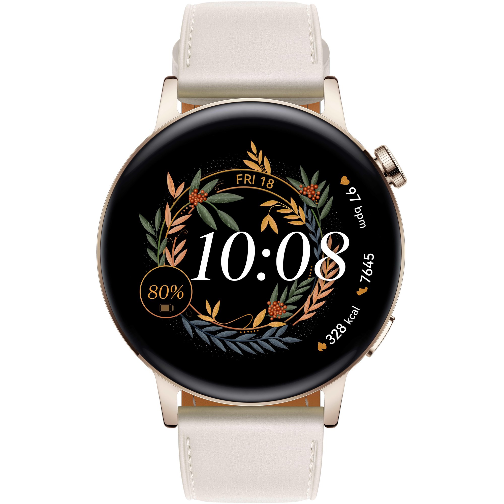 Montre connectée Huawei Watch GT 3 Édition Élégance - 42 mm, Blanc/Or