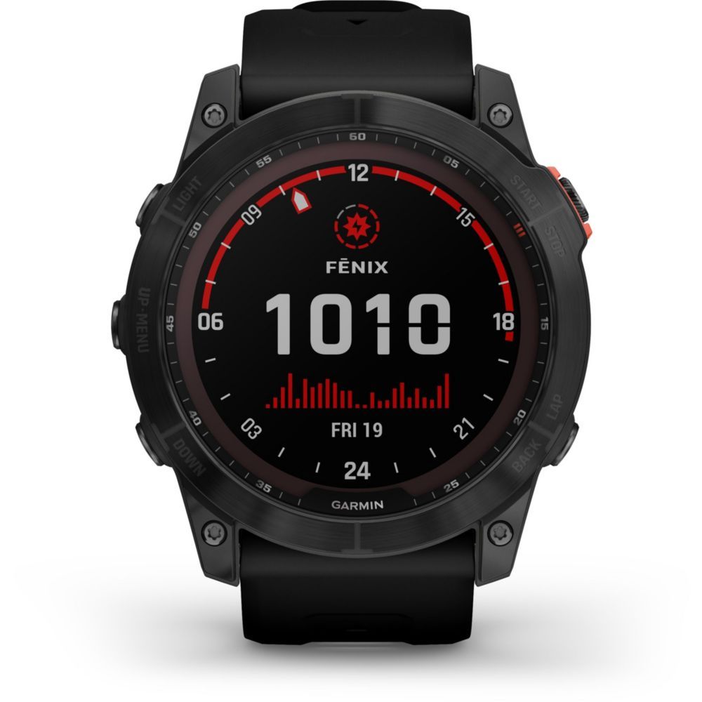 Garmin Fenix 7X Solar - 51mm - Slate Grey - Sports Watch with Silicone Strap - Black - Wrist Size: 127-210mm - 1.4" Display - 16GB - Bluetooth, Wi-Fi, ANT+