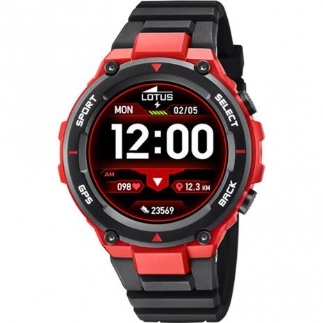 Lotus Smartime Connected Watch - 50.8mm - Black/Red