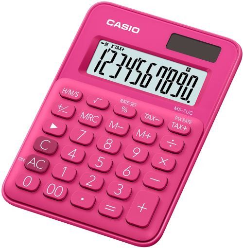 Casio MS 7UC Desk Calculator, Pink