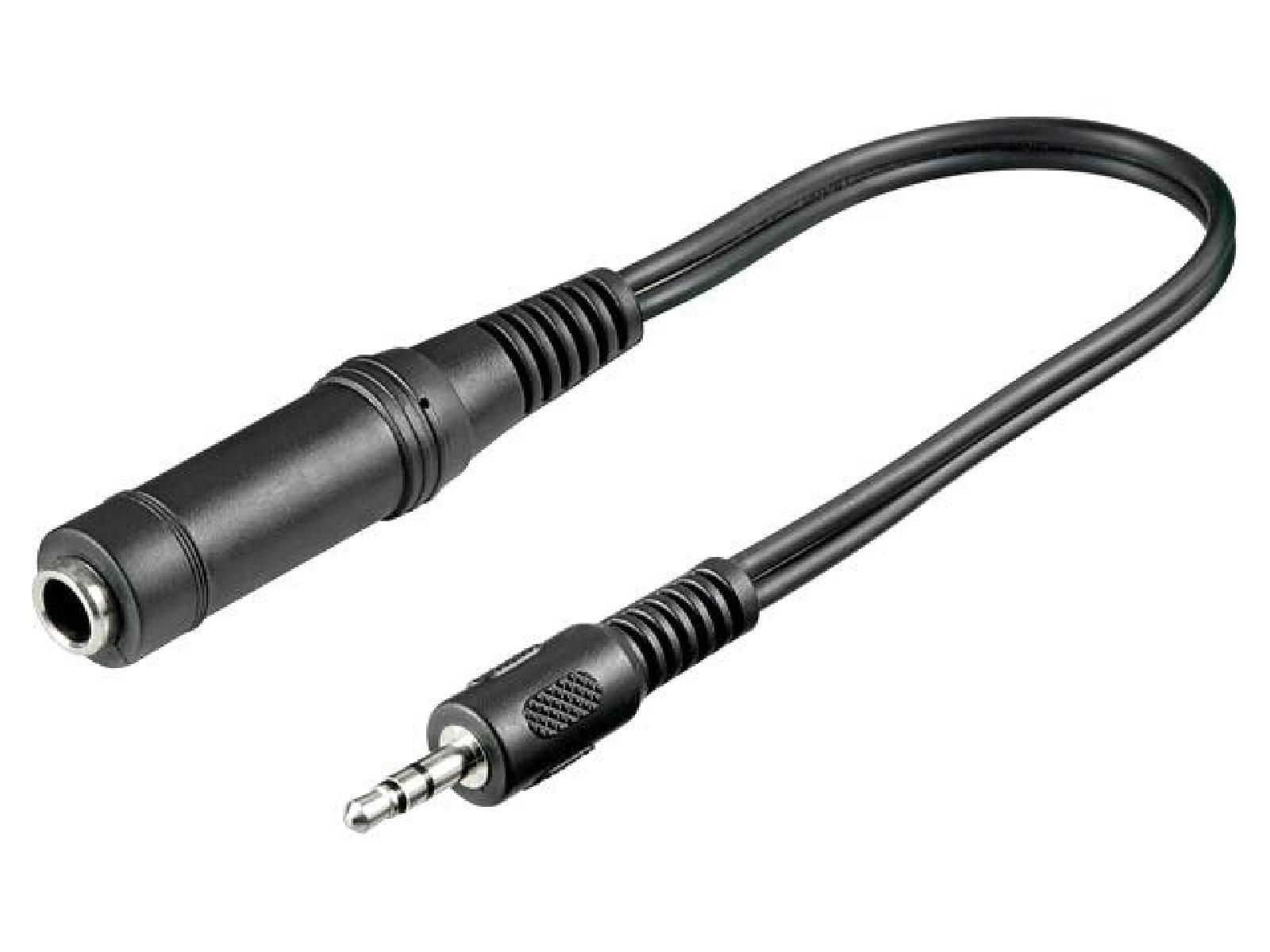 ADNAuto 3.5mm 3-Pin Male to 6.3mm Female Audio Cable