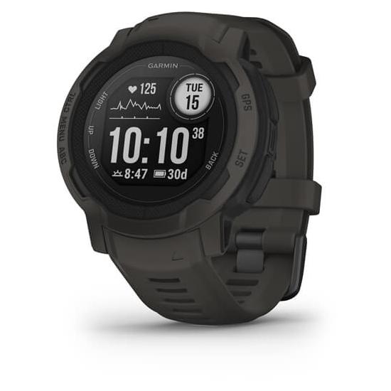 Garmin Instinct 2 - 45 mm - Graphite - Montre de sport avec bracelet en silicone - Taille du poignet : 135-230 mm - Monochromatique - 32 Mo - Bluetooth, ANT+ - 52 g