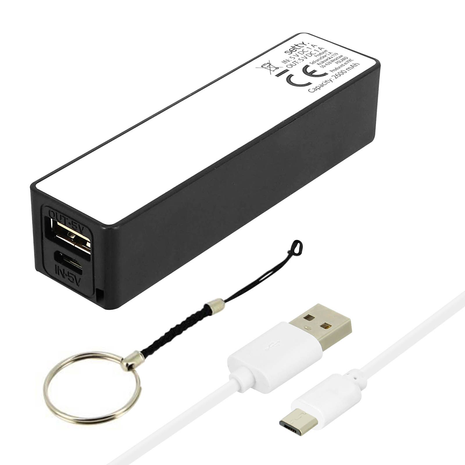 Avizar Universal Power Bank 2600mAh Ultra-Compact Black