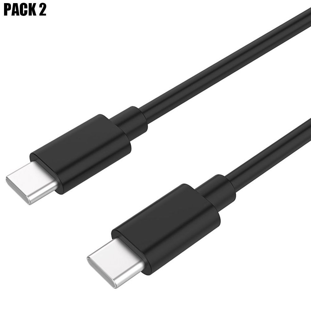 2x USB-C to USB-C Cable for Xiaomi Redmi Note 13 Pro/5G - 1 Meter Black - E.F.Connection